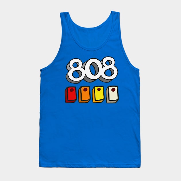 808 Drum Machine Button Grid Design - Electronic Music Fan Art Tank Top by DankFutura